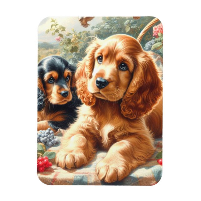 Magnet Flexible Cute Cocker Peinture Espagnole (Vertical)