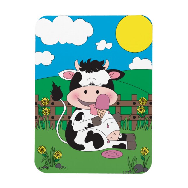 Magnet Flexible Cute Cow Cartoon (Vertical)