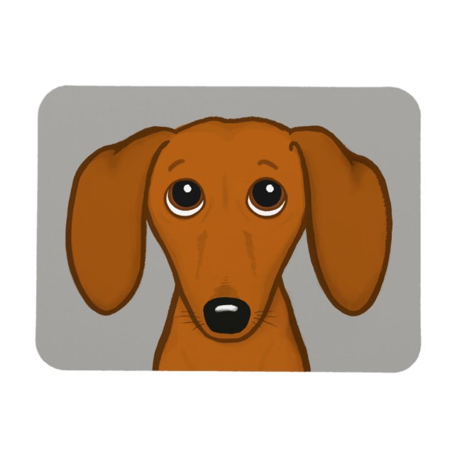 Magnet Flexible Cute Dachshund | Cartoon Wiener Dog (Horizontal)