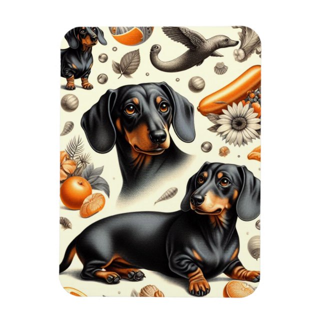 Magnet Flexible Cute Dachshund Motif (Vertical)
