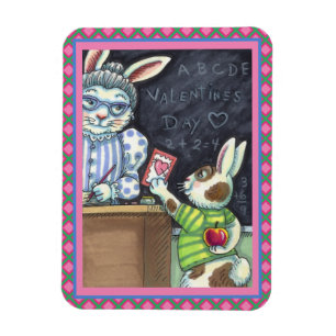 MAGNET FLEXIBLE CUTE ENSEIGNANT'S PET, APPLE & VALENTINE BUNNY RAB