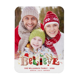 Magnet Flexible Cute Festive CROIRE Typographie Photo