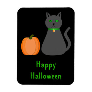 Magnet Flexible Cute Halloween Chat et Citrouille Personnalisé
