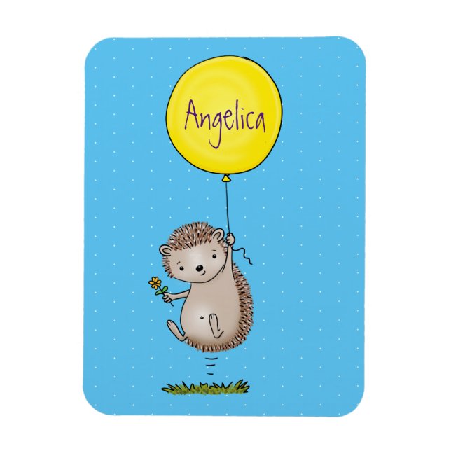 Magnet Flexible Cute hedgehog and balloon cartoon pattern (Vertical)