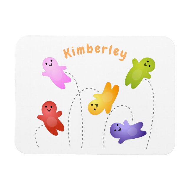 Magnet Flexible Cute jelly babies candy sweets cartoon (Horizontal)