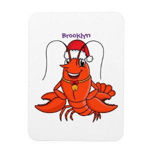 Magnet Flexible Cute joyeux homard portant le dessin du casquette 