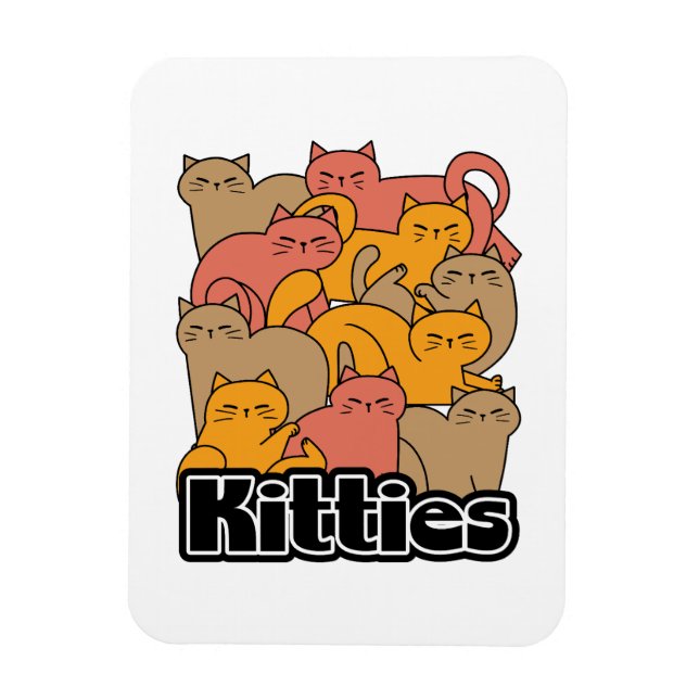 Magnet Flexible Cute Kitties Design - Cat Art adorable (Vertical)