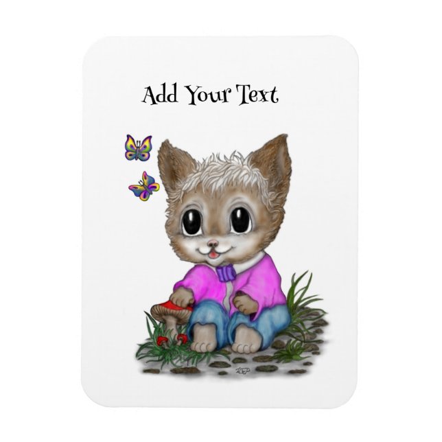 Magnet Flexible Cute Kitty Chat et Papillon (Vertical)