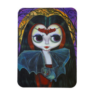 Magnet Flexible Cute Little Big Eye Vampire fille avec chauve-sour