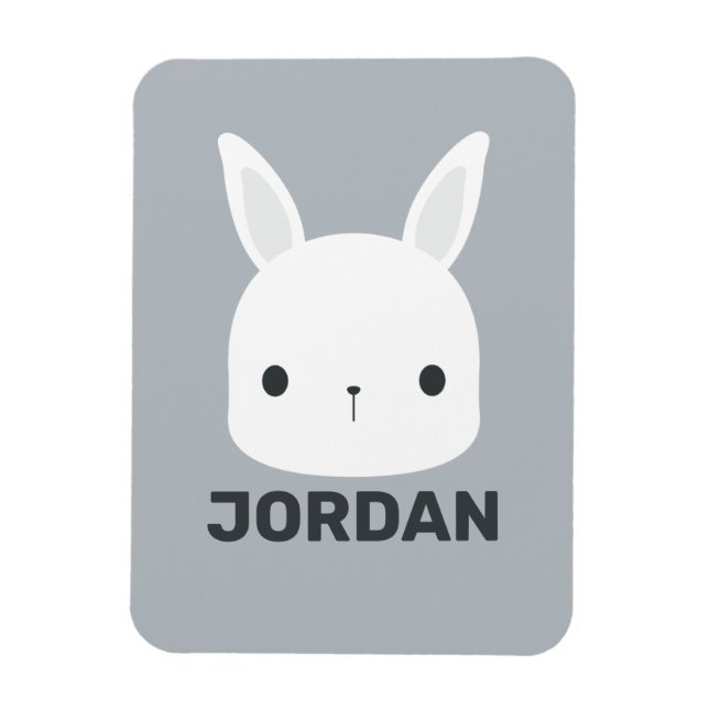 Magnet Flexible Cute Little Bunny Rabbit with Personalized (Vertical)