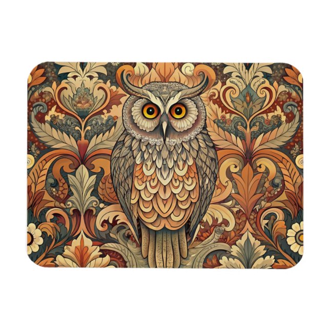 Magnet Flexible Cute Owl Style William Morris (Horizontal)