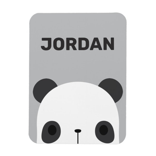 Magnet Flexible Cute petit ours Panda avec nom personnalisé (Vertical)