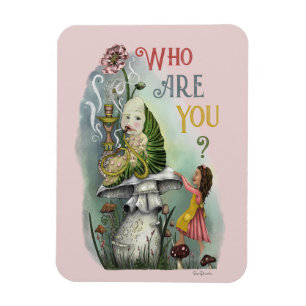 Magnet Flexible Cute Pink Caterpillar in Alice in Wonderland Art