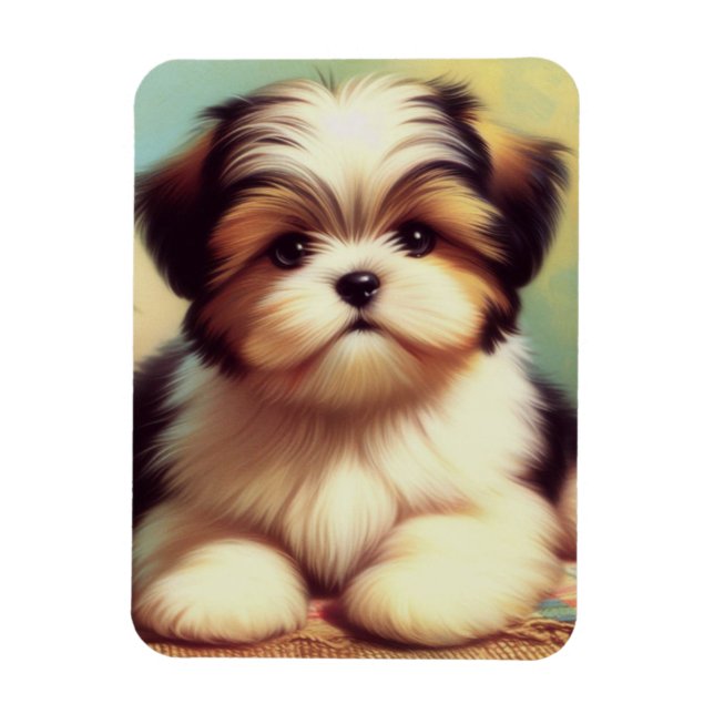 Magnet Flexible Cute Shih-Tzu Peinture de chiot (Vertical)