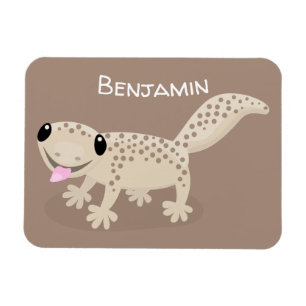 Magnet Flexible Cute spotted tan gecko cartoon illustration