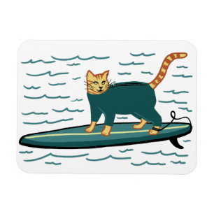 Magnet Flexible Cute Surfing Kitty Chat
