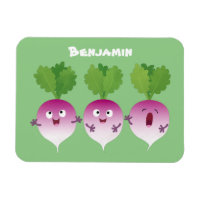 Cute turnip légumes trio chanter dessin animé