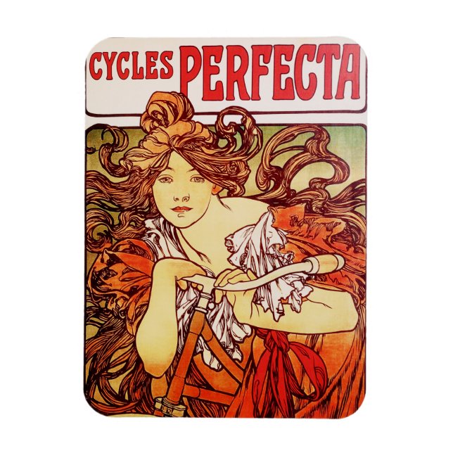 Magnet Flexible Cycles Perfecta d'Alphonse Mucha (Vertical)