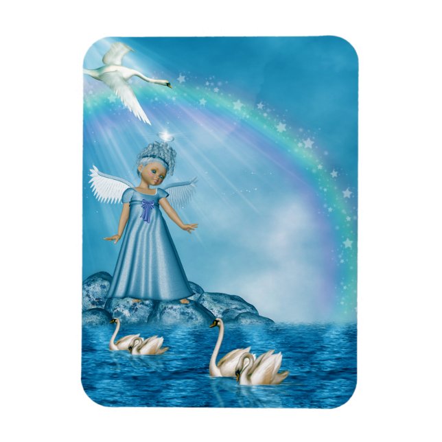 Magnet Flexible Cygnes Blanches Et Angel (Vertical)