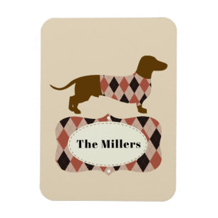 Magnet Flexible Dachshund à carreaux