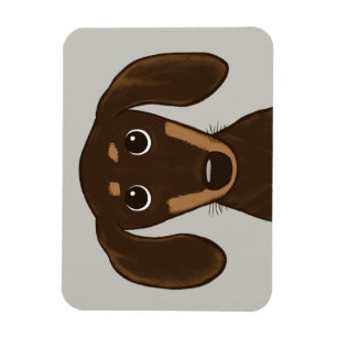 Magnet Flexible Dachshund au chocolat mou   Cartoon Wiener Dog