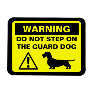 Magnet Flexible Dachshund Guard Dog Warning (Wire Haired Doxie)