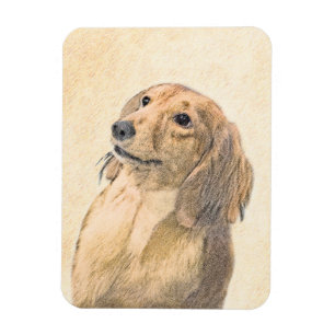 Magnet Flexible Dachshund (Longhaerien) Peinture - Art Chien origi