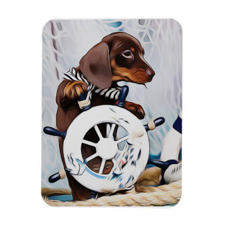 Magnet Flexible Dachshund Puppy Sailor Et Décorations Mer Noël