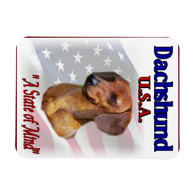 Magnet Flexible Dachshund USA (Horizontal)