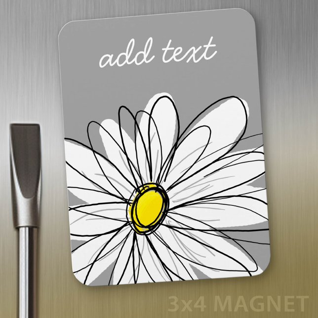 Magnet Flexible Daisy tendance avec gris et jaune (Daisy Manget)