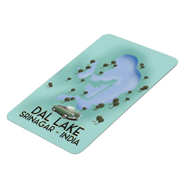 Magnet Flexible Dal Lake,Srinagar,Inde affiche de voyage Carte (Côté Gauche)