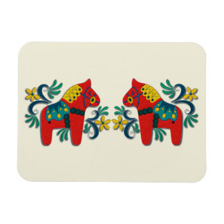 Magnet Flexible Dala de Noël suédois Cheval Scandinave jumeaux