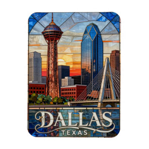 Magnet Flexible Dallas Texas Skyline Moderne Tour de la Réunion 🌆
