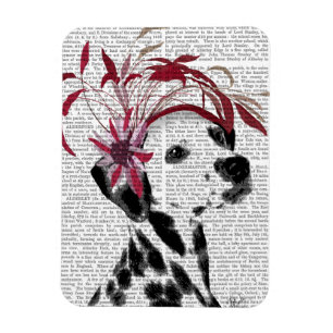 Magnet Flexible Dalmate avec Fascinator rouge