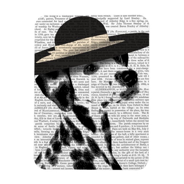 Magnet Flexible Dalmatie et Casquette noir émaillé (Vertical)