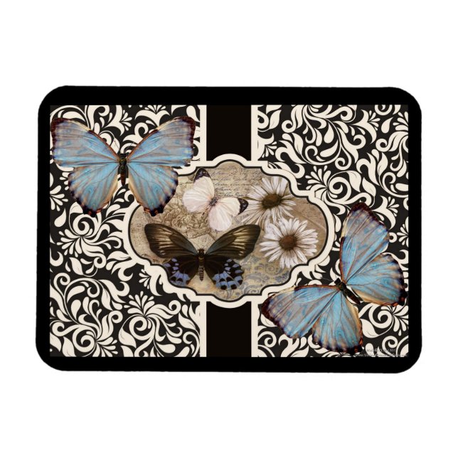 Magnet Flexible Damas et bleu (Horizontal)