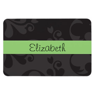 Magnet Flexible Damask Pattern, Gray Damask, Your Name