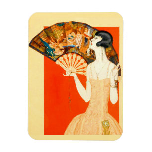 Magnet Flexible dame art déco avec ventilateur