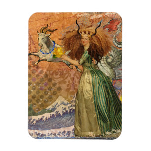 Magnet Flexible Dame de la Renaissance Capricorne Fantastique Vint