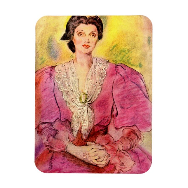 Magnet Flexible dame rose (Vertical)