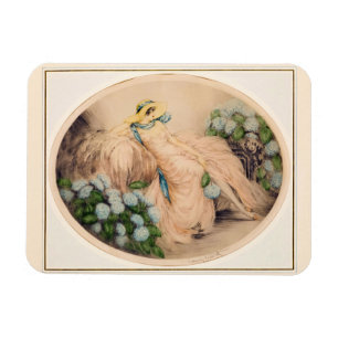 Magnet Flexible Dame rose de Louis Icart