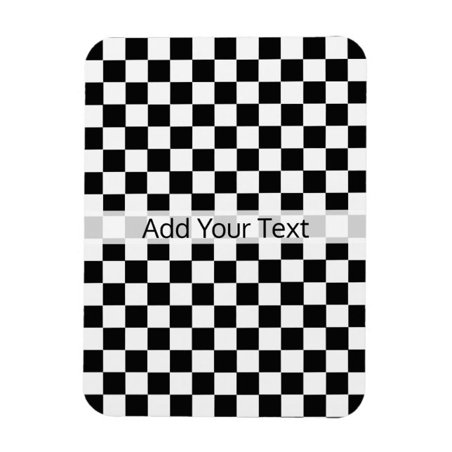 Magnet Flexible Damier Classique Noir et Blanc par STaylor (Vertical)