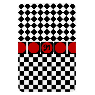 Magnet Flexible Damier demi-diamant noir et blanc