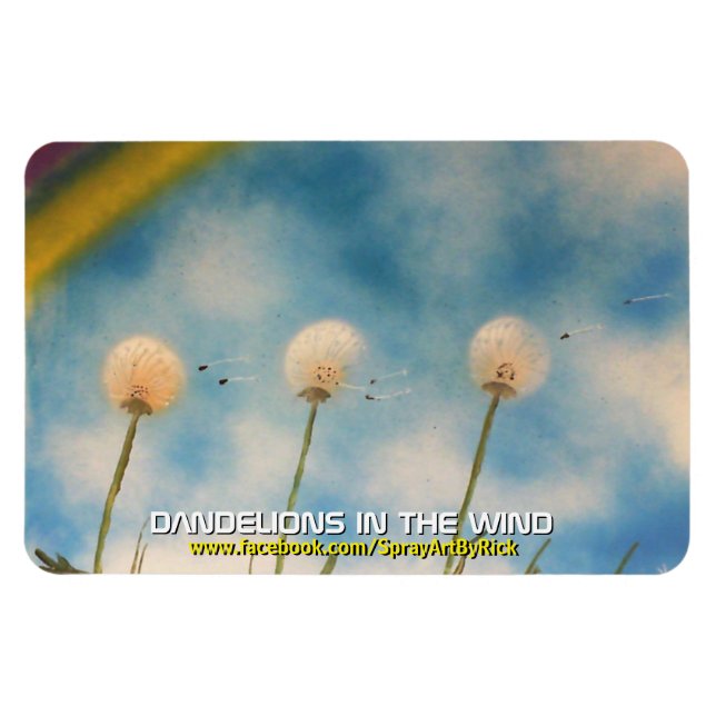 Magnet Flexible Dandelions dans le vent (Horizontal)