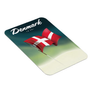 Magnet Flexible Danemark affiche de voyage "Pour skier"