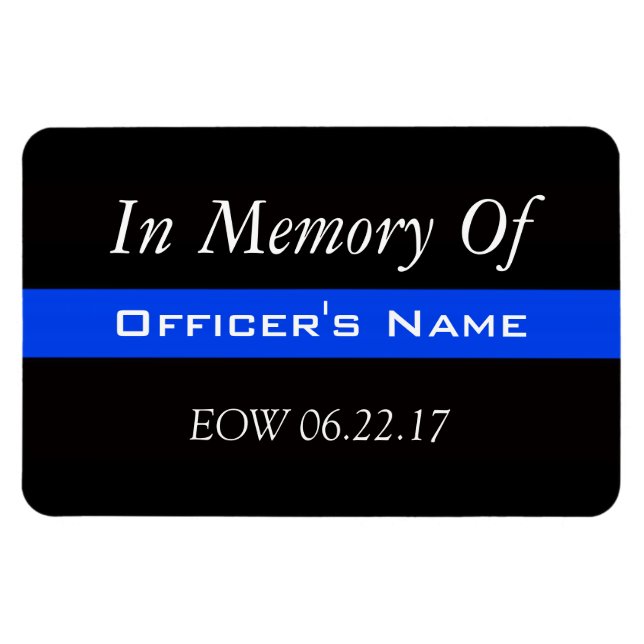 MAGNET FLEXIBLE DANS LA MÉMOIRE DE L'OFFICIER FALLEN THEU BLUE LIN (Horizontal)