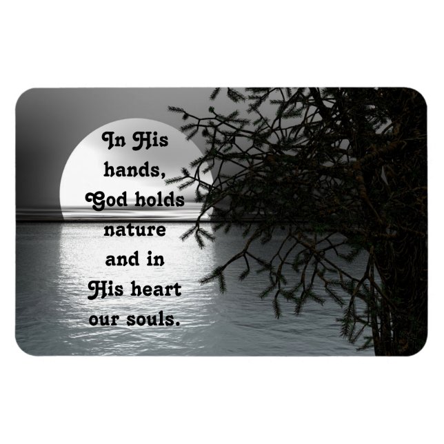 Magnet Flexible Dans Ses Mains Reflétant La Lune (Horizontal)