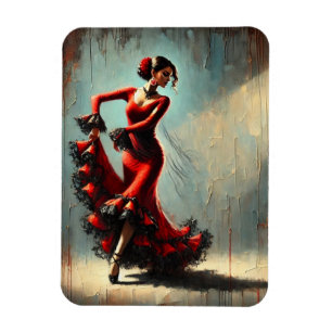 Magnet Flexible Danseuse de flamenco rouge à Séville Espagne