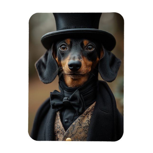 Magnet Flexible Dapper Dachshund dans l'élégante cour victorienne (Vertical)