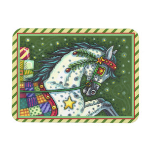 MAGNET FLEXIBLE DAPPLE GRAY DANS UN SEUL CHEVAL OUVERT SLEIGH, COL